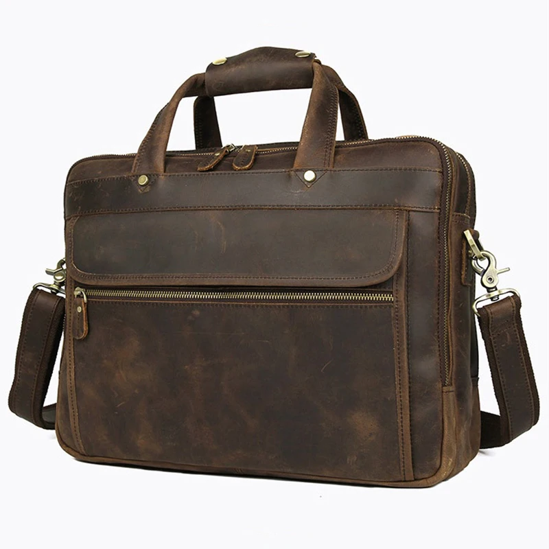 

Luufan High Qaulity Genuine Leather Business Bag Travel Briefcase Shoulder Bags 15 Inch Laptop Computer Bag Real Cowskin Handbag