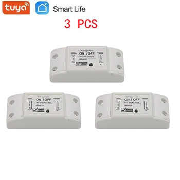 

3PCS Basic 10A Tuya Smart Life Wifi Smart Switch Remote Wireless Light Intelligent Universal Automation Module Work With Alexa