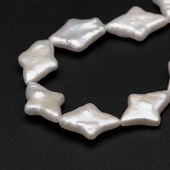 

Rhombus Genuine Freshwater Pearls, 14-17mm, Cultured Fresh Water Pearl Beads Wholesale (PL-31)/ 15.5" Full strand