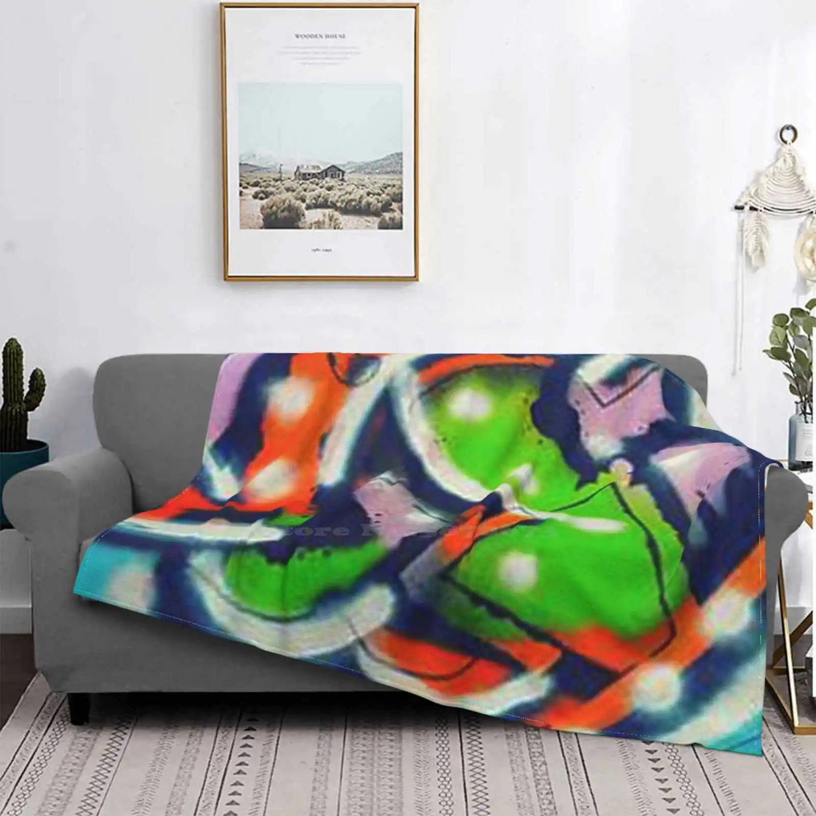 Graff 1 tendencia estilo divertido moda suave manta graffiti arte con plantillas | Дом и сад