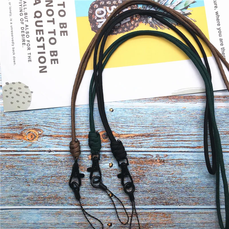 Braided PU Leather Necklace LANYARDs Keychain for key, ID holder, Cell  phone, USB, or Camera (Black)