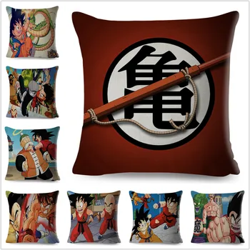 

Classic Anime Dragon Ball Logo Cushion Cover for Sofa Home Decor Cartoon Son Goku Pillow Case Linen 45*45cm Pillowcase