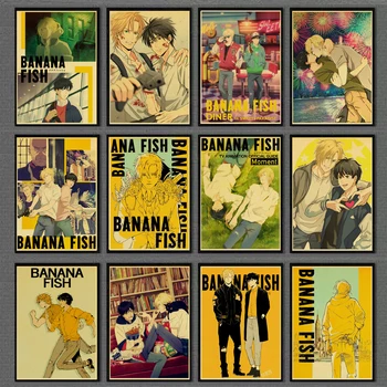 

Vintage Anime BANANA FISH Retro Posters and Prints Painting For Home/Living Room/Bar Wall sticker Decor