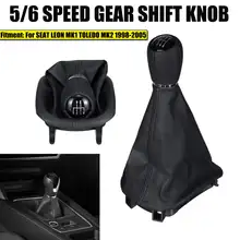 Botão do deslocamento de engrenagem do carro cabeça 5/6 velocidade alavanca de mudança de engrenagem vara com gaitor boot capa para seat leon mk1 para toledo mk2 1998-2005