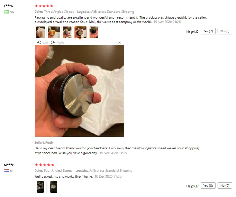 Adjustable 304 Stainless Steel Coffee Distributor Espresso Tamper 51/53/54/58/58.35mm Available For Most Portafilter