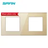 SRAN Blank panel with Installing iron plate 172mm*86mm white crystal tempered glass switch socket panel ► Photo 2/3