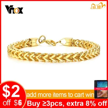 

Vnox 6mm Wide Curb Chain Bracelets for Men Jewelry Stainless Steel High Polished Link Wrist pulsera 8.66 inch