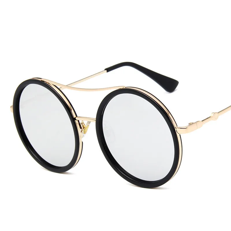 RBROVO, круглые солнцезащитные очки для женщин, Ретро стиль, большая оправа, для покупок, очки для мужчин, уличные, уличные, Ретро стиль, Oculos De Sol Gafas - Цвет линз: White