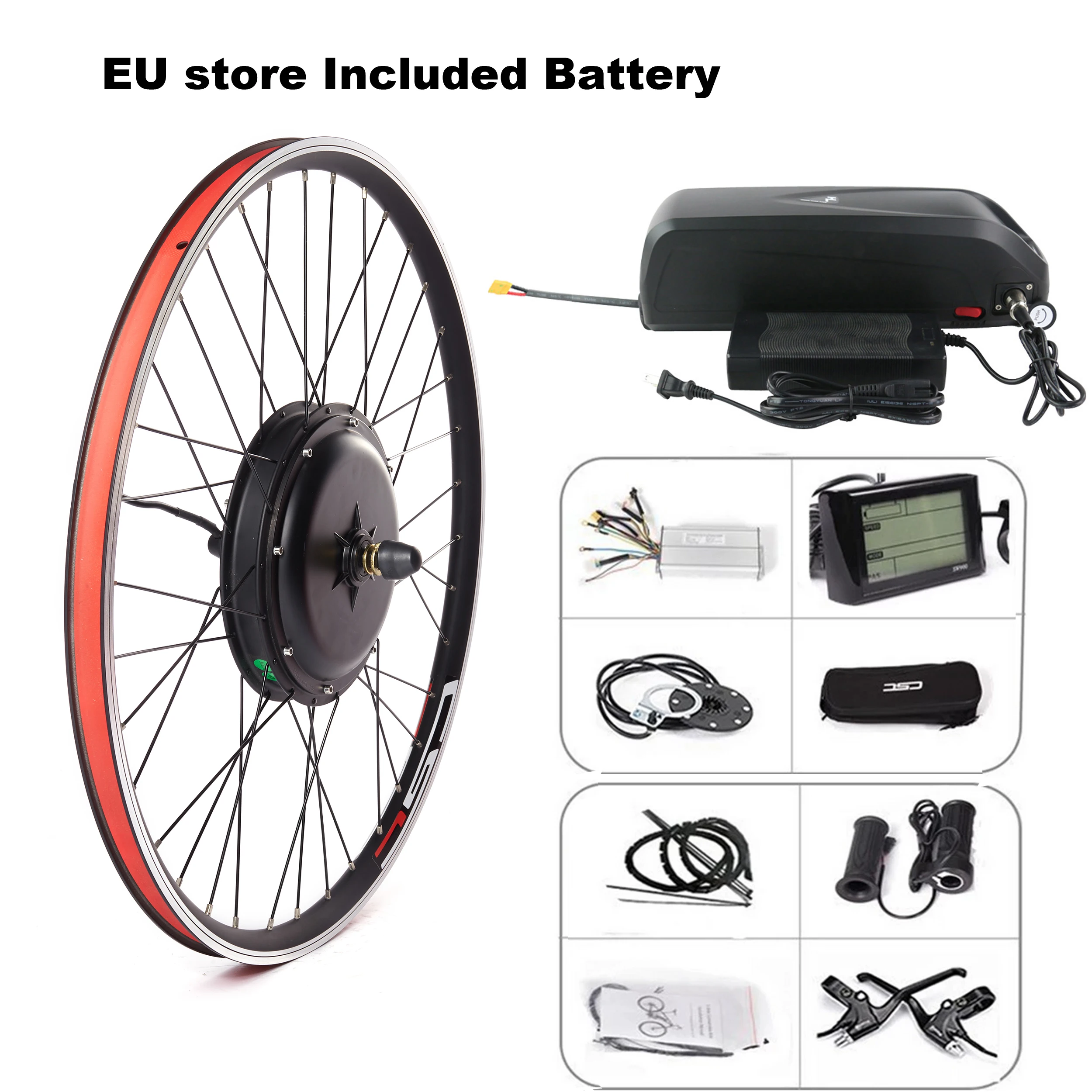 Kit De Conversion Pour Vélo Électrique, Avec Batterie Au Lithium De 48v, 20ah, 1500w, Roue