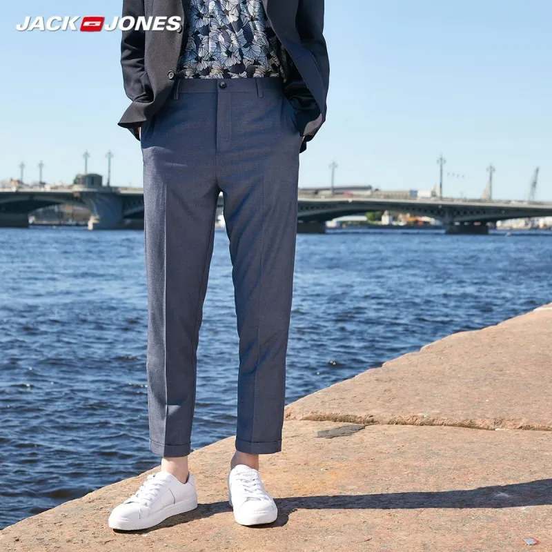 JackJones мужские смарт-повседневные брюки длиной до щиколотки брюки 219314540 - Цвет: MIDNIGHT