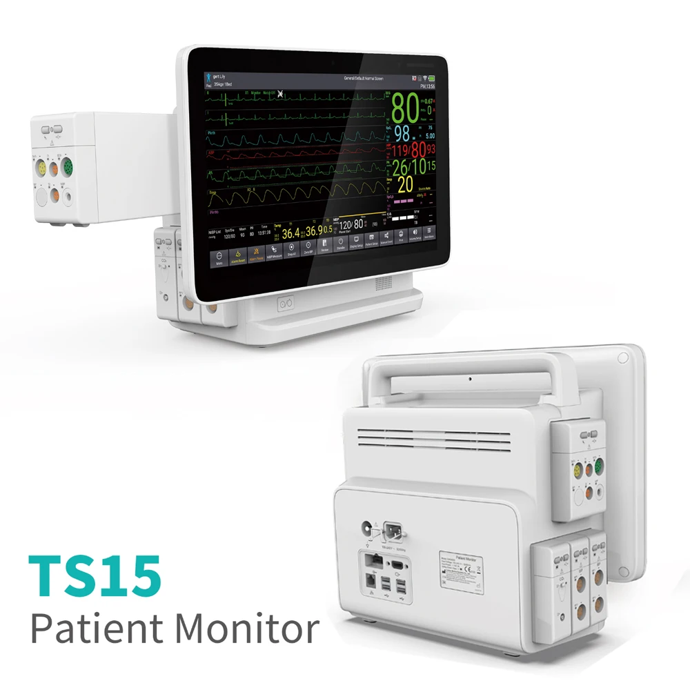 TS15 Touch Screen 15.6inch HD Patient Monitor Multi Parameters ECG NIBP SPO2 TEMP RESP PR IBP ETCO2