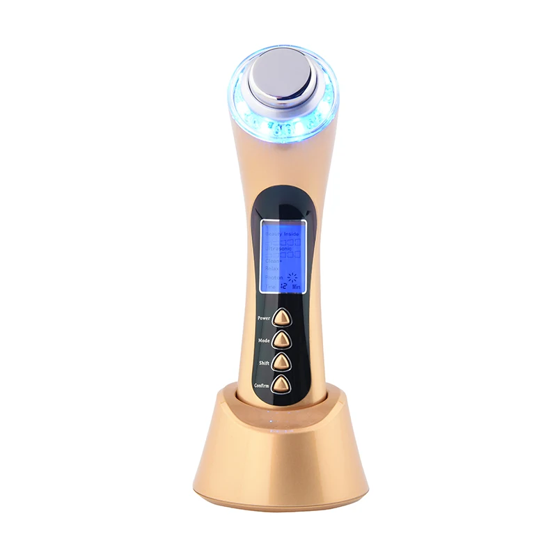  2019 New Home Use 5 in 1 ultrasonic anti aging wrinkle machines Galvanic Spa 3MHZ Ultrasonic Photon - 4000133924032
