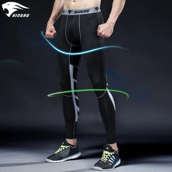 

YINGHU Men's Running Pants Gym Leggings Fitness Training Compression Pants Football Basketball Male Tracksuit Leggings
