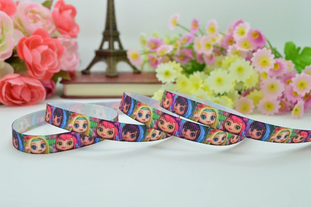 3/" 9 мм красивые девушки напечатаны grosgrain ленты hai rbow DIY ручной работы оптом OEM 50YD