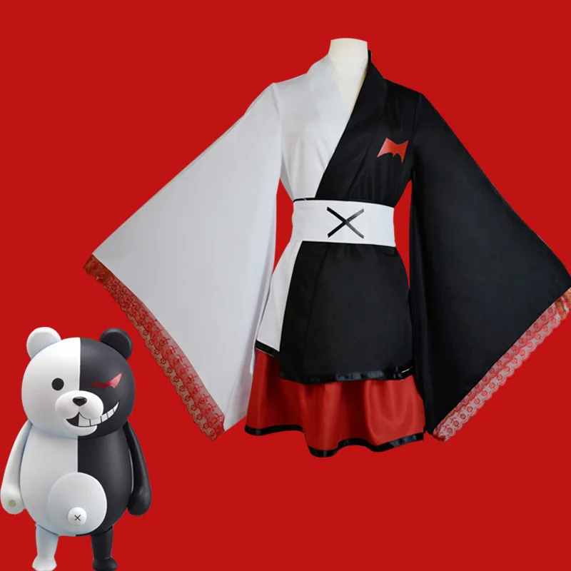 Женское кимоно Danganronpa Косплей Монокума pinafores женские платья костюмы на Хэллоуин