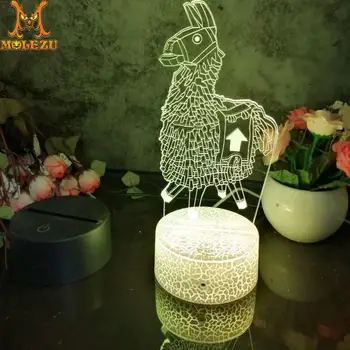 

Molezu Halloween Alpaca A Pattern 3D Led Night Light Decoration Children Kids Gifts 7 Color Changing Visual Table Lamp