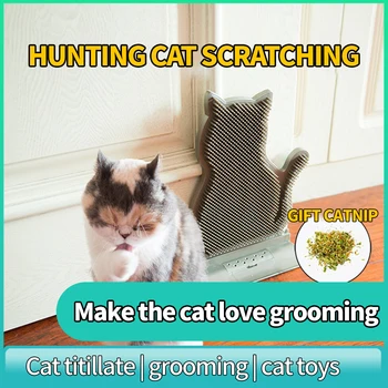 

Lovely Cat Brush Pet Toys Funny Scratching Rubbing Fixed Door Cats Hair Removal Massage Comb Pet Grooming Cleaning Supplies