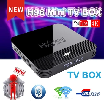 

H96 mini H8 Set Top Box Android 9.0 Google Voice Assistant Bluetooth 4K RK3318 2GB 16GB Home Audio Media Playe Netflix youtubetv