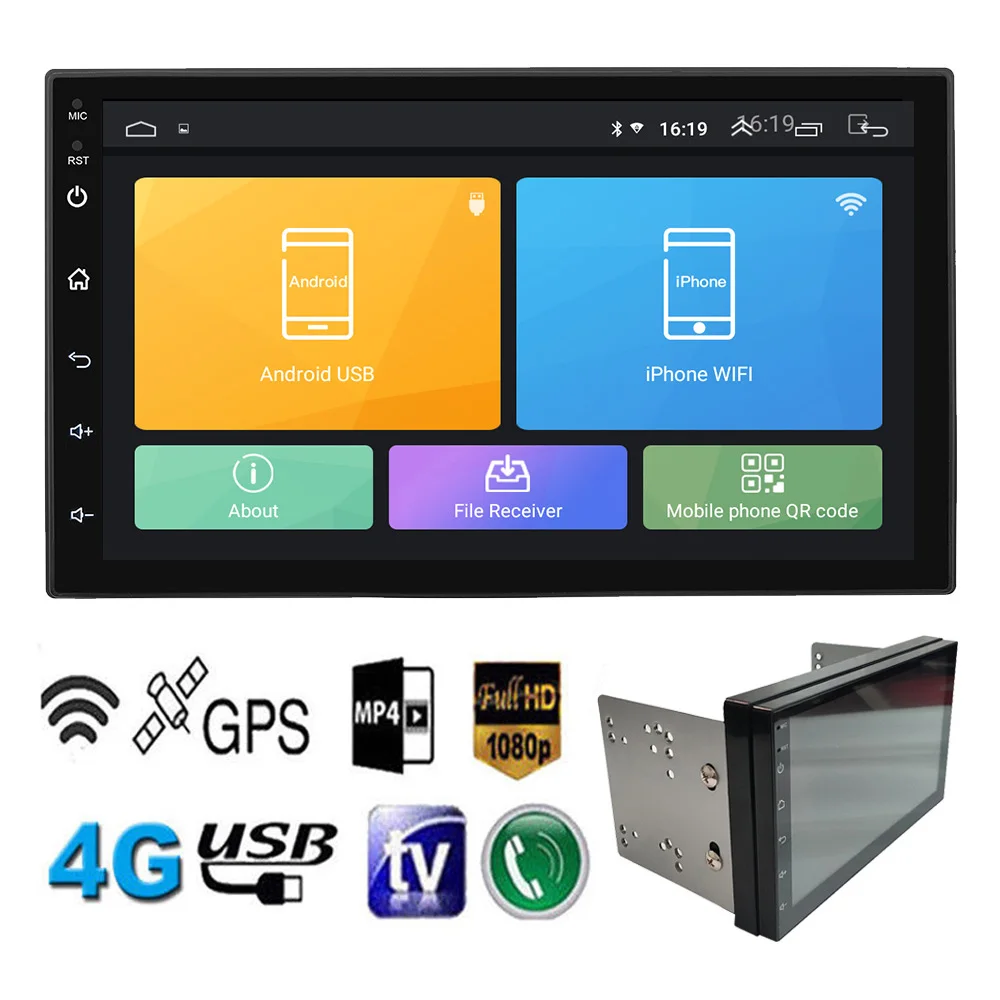 Универсальное автомобильное радио 2Din Android 9 1 без DVD плеера GPS навигация 7 дюймовый
