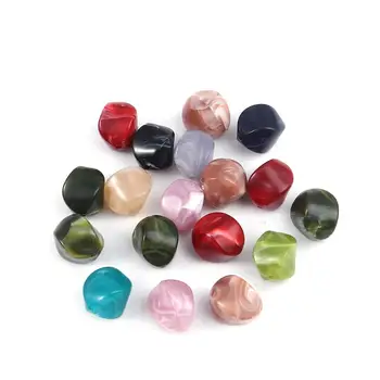 Tanie Doreen Box Acrylic Spacer Beads Irregular At Random Texture Pattern DIY Jewelry About 15mm X 15mm, Hole: Approx 1.7mm, 20 PCs