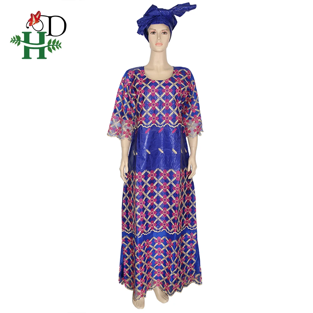 H&D Дашики африканские женские платья Базен riche вышитые Макси платье нигерийский Авто геле головной убор длинное платье для свадебной вечеринки
