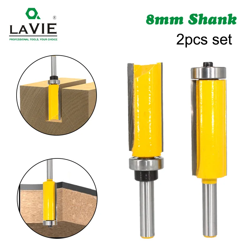 LAVIE-1pc-8mm-Flush-Trim-Pattern-Router-Bit-Top-Bottom-Bearing-Bits-Milling-Cutter-For-Wood