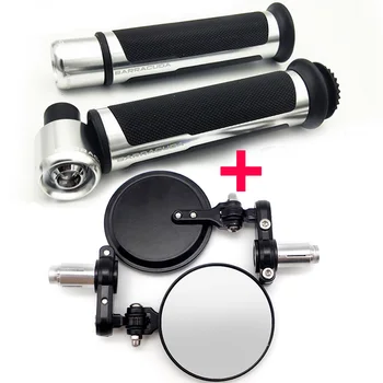 

Motorcycle Mirror Handlebar Bar End Mirrors&Moto Grips 22MM For SUZUKI GSXR 1000 K8 BANDIT 400 GSR 750 SV 650S C50 BOULEVARD