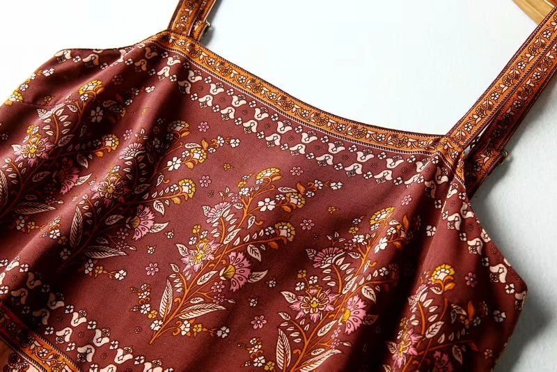 Boho винтажный шикарный женский цветочный принт богемный пляжный комбинезон Женская одежда из вискозы хлопок без бретелек боди Рабочий Комбинезон