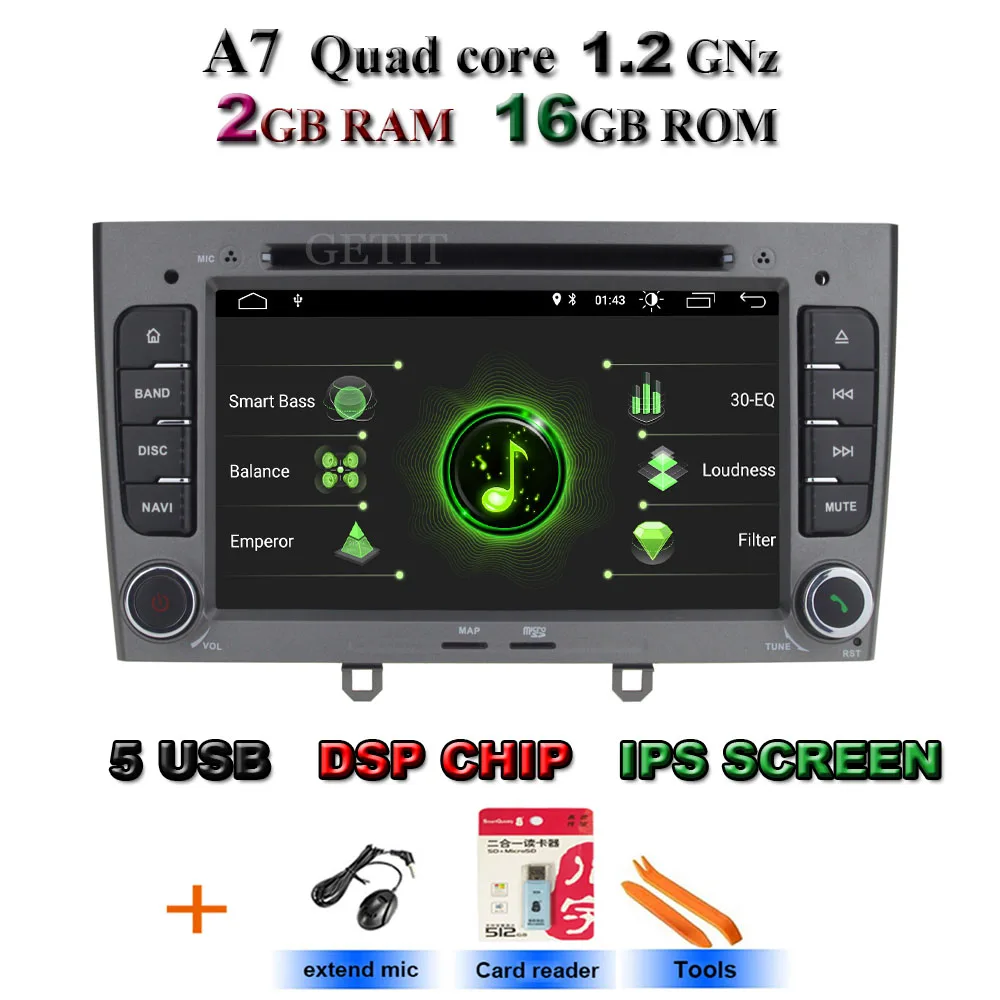 Ips Android 9,0 4G 64G Автомобильный dvd-плеер для peugeot 408 308 308SW gps радио - Цвет: A7-Standard