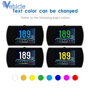 

Car Head P12 HUD Car On-Board Computer HD TFT Digital Speed Projector OBD Head Up Display Coolant Fuel Fault Code Clear