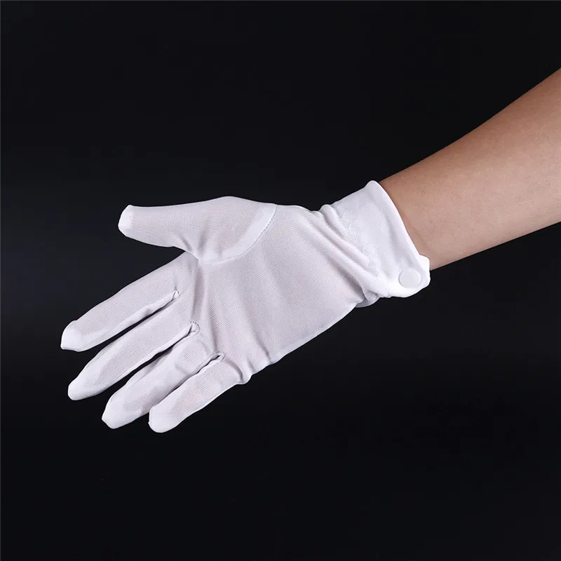 1Pair White Cotton Gloves Work Uniform Catering Uniforms Magician Parades Inspection Five-fingers Women Men's Work Gloves new