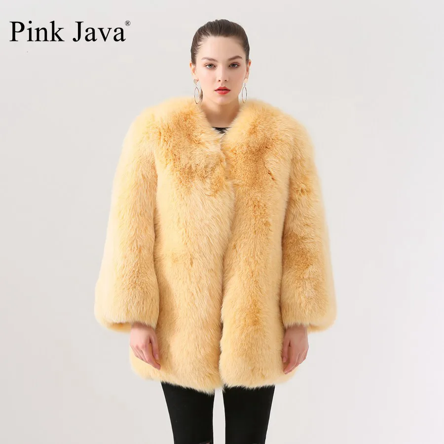 

pink java QC19058 new arrival hot sale women fur coat real fox fur coat high quality fox fur coat winter whole piece fur