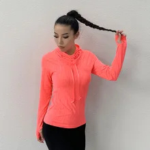 Женская спортивная одежда с длинным рукавом для занятий фитнесом, повседневная куртка для бега, быстросохнущая