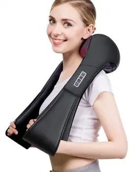 

Electric Neck Roller Massager Shiatsu Back Neck Massager Infrared Lamp Massage Pillow Gua Sha Body Pain Relief Health Care