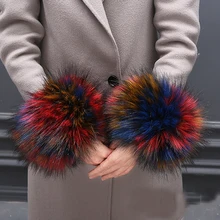 Женские Толстые наручные руки перчатки женские эластичные нарукавники одна пара Искусственный мех Плюшевые ветрозащитные манжеты напульсник зимний нарукавник