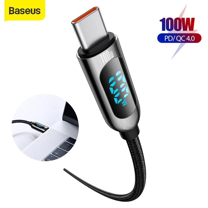 Baseus 100 Вт USB C к кабель для быстрой зарядки Macbook Pro PD QC Быстрая зарядка Samsung Xiaomi