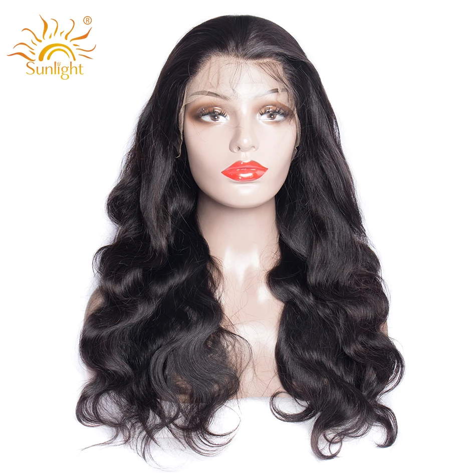 Объемная волна 360 синтетический парик бразильские Remy человеческие волосы парики с волосами младенца для женщин предварительно сорвал