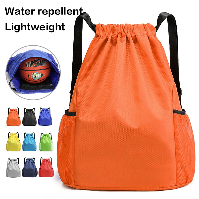 

2021 Drawstring Pocket Backpack Men And Wome New Simple Travel Backpack Large Capacity Drawstring Fitness Sports Bag X402A