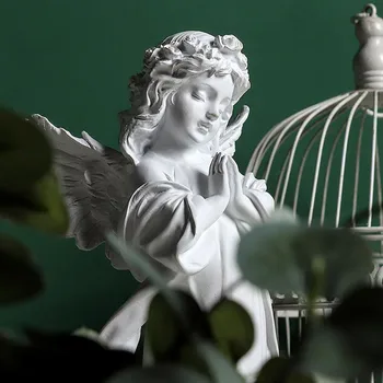 

Nordic White Resin Angel Decoration Cute Angel Sculpture Handicraft Flower Pot Excellent CraftsmanshipAngel Plaster Sculpture