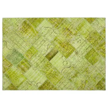 

Handmade Green Vintage Overdyed Patchwork Area Rug 161x231 Cm-5'3''X7'7''