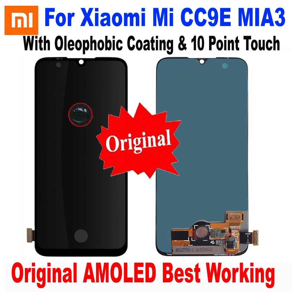 100% Оригинальный Лучший AMOLED для Xiaomi Mi CC9E MI A3 ЖК-дисплей Сенсорная панель экран