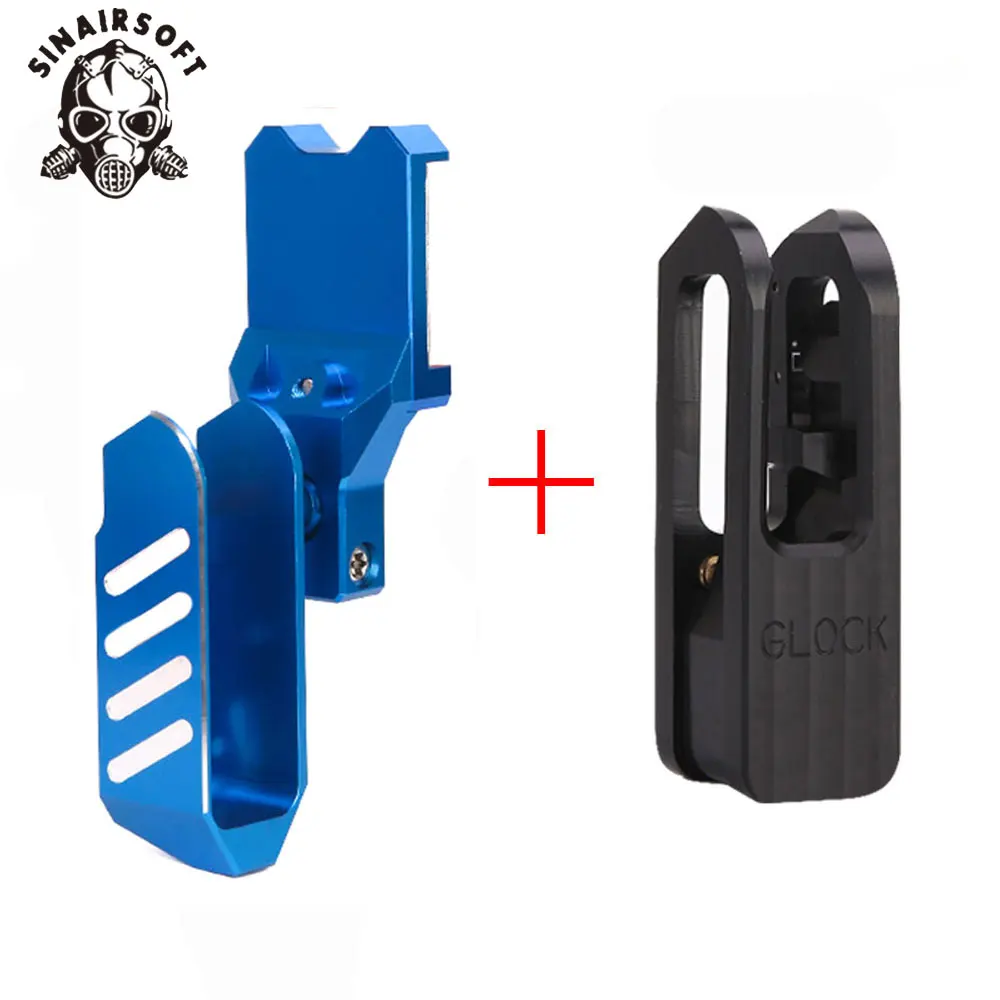 IPSC USPSA тактическая соревновательная Кобура Для Пистолетов Glock правая рука алюминиевая кобура для стрельбы и охоты - Цвет: Bule