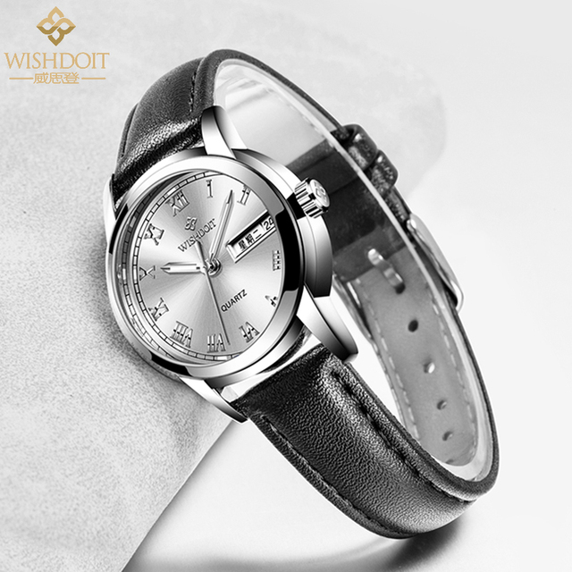 Ladies Business Watches Waterproof Luminous Calendar Classic Quartz Clock Leather and Stainless Steel Girl Watch