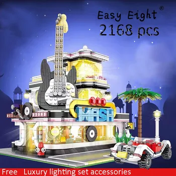 

Bricks 2168PCS Building Blocks Guitar House Street View Model for Kids Toys Mini Blocks Building Blocks Military