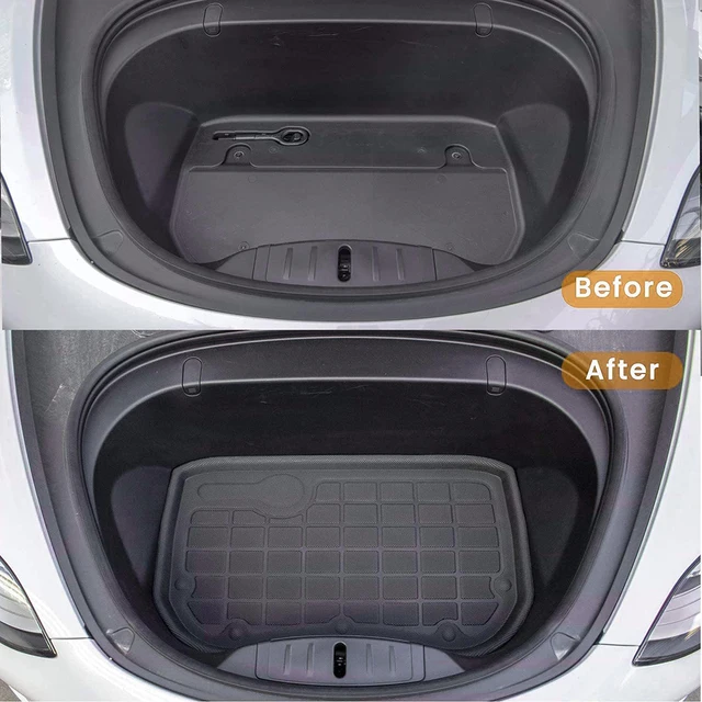 Neue Leder Kofferraum matten voll umgeben wasserdichte rutsch feste Liner  benutzer definierte Boden matte für Tesla Modell y 3 Highland x 2017 bis  2024 - AliExpress