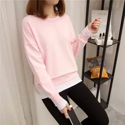 Пуловер с капюшоном для студентов, весна 2018, новый стиль, корейский стиль, женская одежда, имитация двух частей, BF, универсальный свободный
