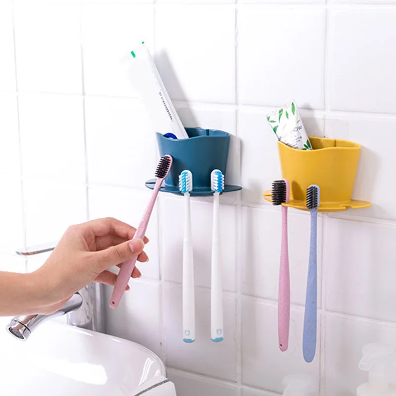 Organizer Storage Toothbrush Bathroom Plastic Holder Shelf Multifunction Supply 