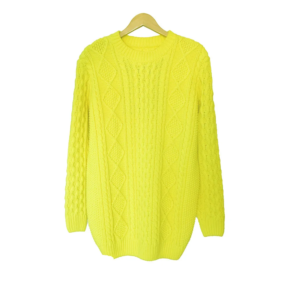 

18 Female Money Lazy Diamond Shape 8 Word Pattern Round Neck Sweater Knitting Dress 81151