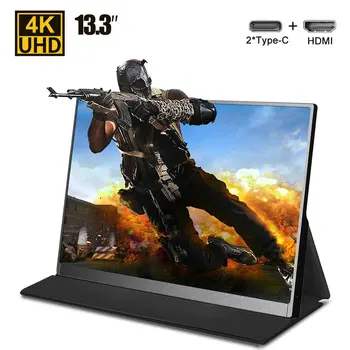 

Ultra thin 13.3" inch 4K Type-C portable monitor for phone laptop PS4 Switch Xbox gaming monitors LED screen display USB C HDMI