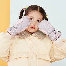 1 пара, новые зимние Детские утепленные лыжные перчатки с рисунком оленя и кролика детские ветрозащитные водонепроницаемые Нескользящие варежки с длинными рукавами